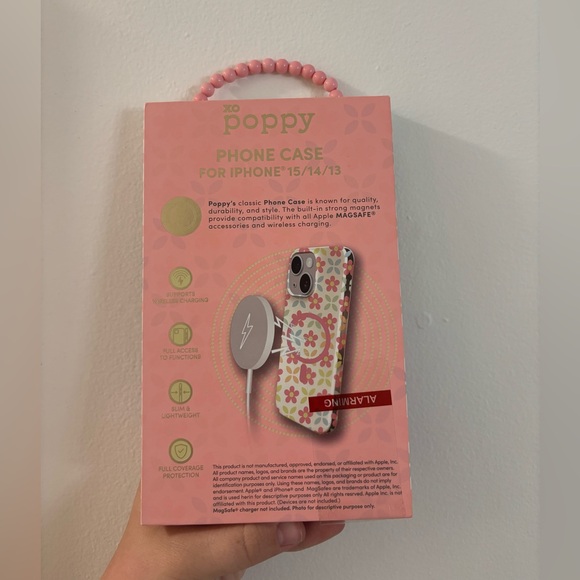 XO Poppy Floral iPhone 13/14/15 Case - Picture 2 of 2